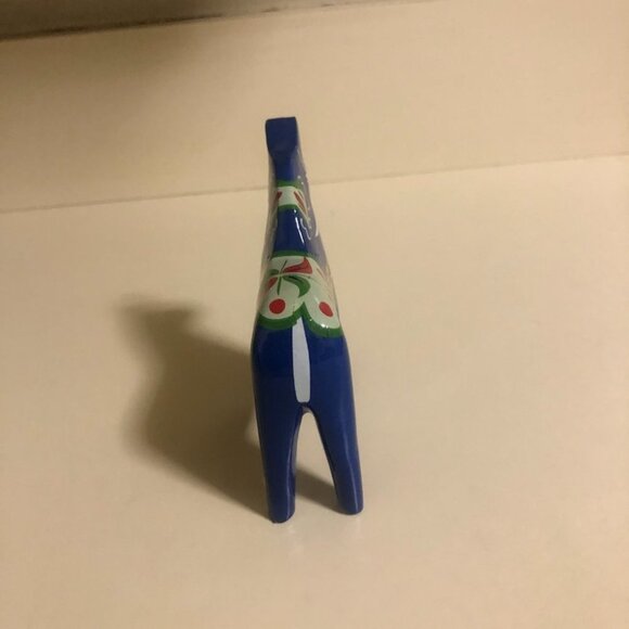 Vntage Akta Hemslojd Painted Swedish Dala Horse Wooden blue 10cm Authen… - Picture 5 of 9